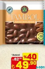 KAHVE DÜNYASI TAMBOL SÜTLÜ ÇİKOLATA 77 G BADEMLİ